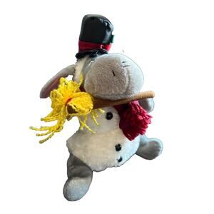 DISNEY World Theme Park Eeyore Snowman Christmas Beanbag Plush 2003 Vintage